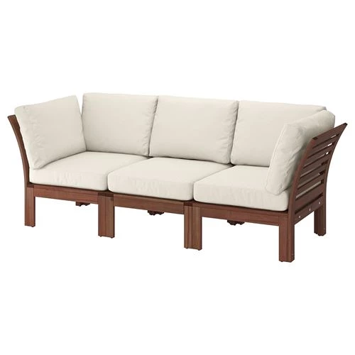 Модульный диван 3-местный - IKEA APPLARO/ÄPPLARÖ, 223x80 см, белый, ЭПЛАРО ИКЕА (изображение №1)