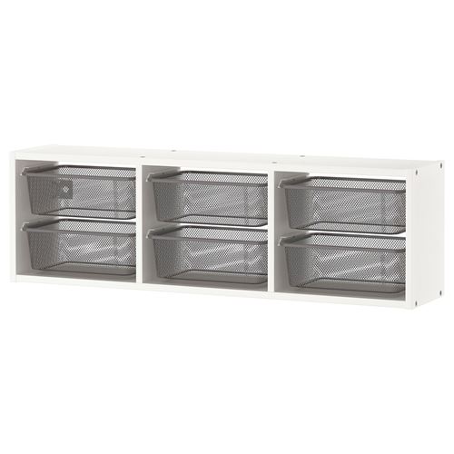 Стеллаж настенный - IKEA TROFAST, 99х21х30 см, белый/серый, ТРУФАСТ ИКЕА