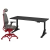 Игровой стол и стул - UPPSPEL/STYRSPEL, черный, 180х80 см,  ИКЕА УППСПЕЛ/СТИРСПЕЛ