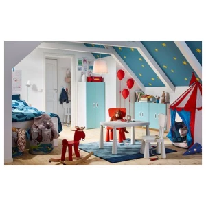 Стул детский - IKEA MAMMUT, 67х39 см, красный, ИКЕА