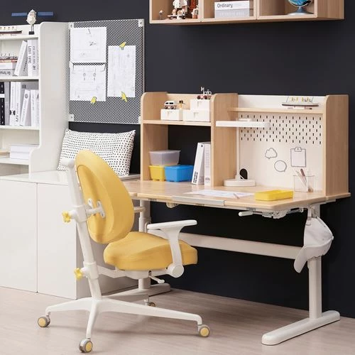 Стул детский - IKEA GUNRIK, 102х58 см, белый/желтый, ИКЕА (изображение №2)