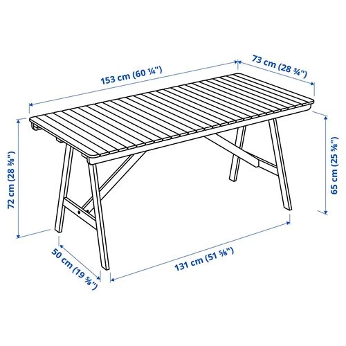 Стол - IKEA FALHOLMEN, 153х73х72 см, коричневый, ФАЛЬХОЛЬМЕН ИКЕА (изображение №3)