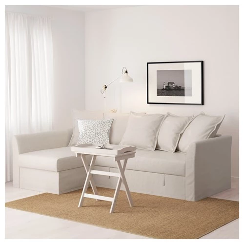 Угловой диван-кровать - IKEA HOLMSUND, 90x230см, бежевый, ХОЛЬМСУНД ИКЕА (изображение №3)