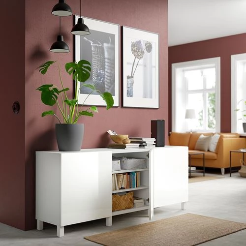 Комбинация для хранения - IKEA BESTÅ/BESTA/ БЕСТО /БЕСТА ИКЕА, 180x40x73 см, белый (изображение №2)