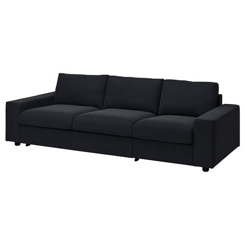 Диван-кровать 3-местный - IKEA VIMLE, 261х98/241х83 см, черный, ВИМЛЕ ИКЕА