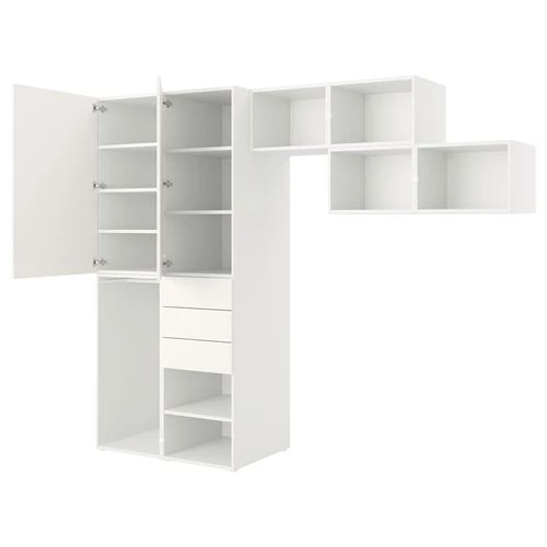 Платяной шкаф PLATSA/IKEA/ ПЛАТСА ИКЕА,300x57x241, белый (изображение №1)