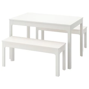 Стол и 2 скамьи - IKEA EKEDALEN, 120/180 см, белый, ЭКЕДАЛЕН ИКЕА