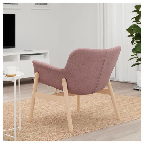 Классическое  кресло - VEDBO  IKEA/  ВЕДБО  ИКЕА, 75 см,  розовый (изображение №3)