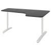 Угловой письменный стол (правый угол) - IKEA BEKANT, 160х110х65-85 см, черный/белый, БЕКАНТ ИКЕА