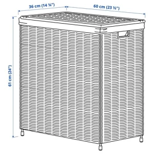Корзина для белья - IKEA NATTGIBBA, 61х60 см, бежевый/коричневый, ИКЕА