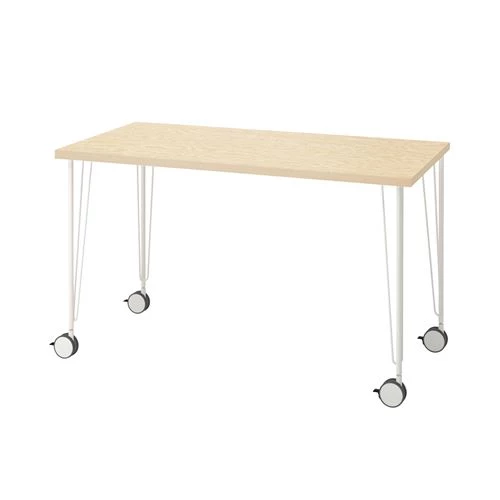 Письменный стол - IKEA MITTCIRKEL/KRILLE, 120х60 см, сосна/белый, МИТЦИРКЕЛЬ/КРИЛЛЕ ИКЕА (изображение №1)