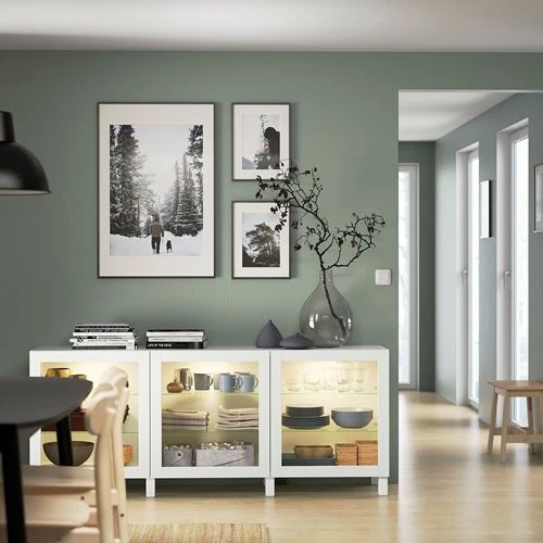 Комбинация для хранения - IKEA BESTÅ/BESTA/БЕСТА/БЕСТО ИКЕА, 180x40x74 см, белый, (изображение №3)