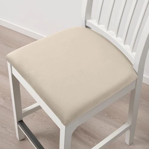 Барный стул - IKEA EKEDALEN/ИКЕА ЭКЕДАЛЕН , 45х51х101 см, белый/бежевый (изображение №3)