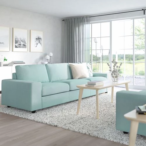 Диван-кровать 3-местный - IKEA VIMLE, 275х98/241х83 см, голубой, ВИМЛЕ ИКЕА (изображение №3)