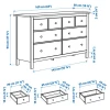 Комод с 8 ящиками - IKEA HEMNES, 96x160 см, белый, Хемнэс ИКЕА (изображение №7)