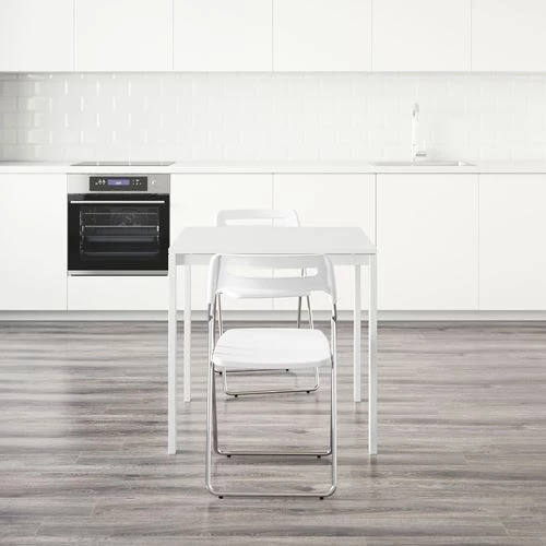 Раскладной кухонный стол - MELLTORP/NISSE IKEA, 75х75х74 см, белый, МЕЛЛЬТОРП /НИСС ИКЕА (изображение №3)
