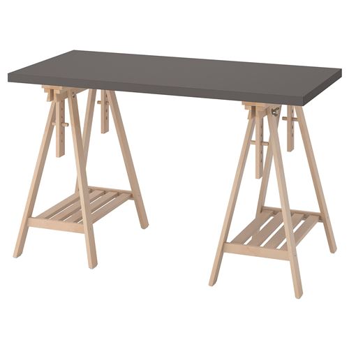 Письменный стол - IKEA LAGKAPTEN/MITTBACK, 120х60 см, темно-серый/береза, ЛАГКАПТЕН/МИТТБАКК ИКЕА