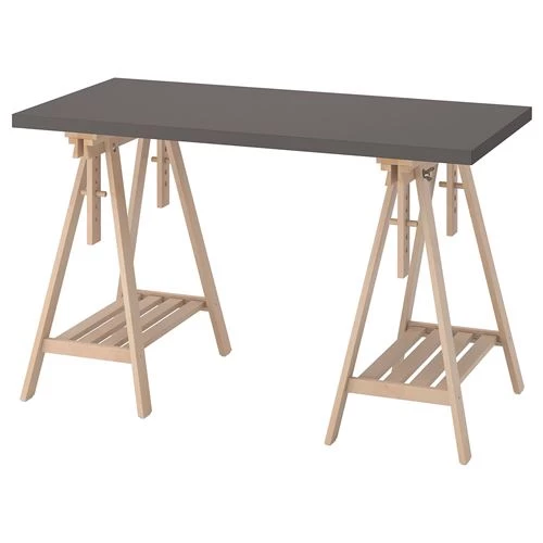 Письменный стол - IKEA LAGKAPTEN/MITTBACK, 120х60 см, темно-серый/береза, ЛАГКАПТЕН/МИТТБАКК ИКЕА (изображение №1)