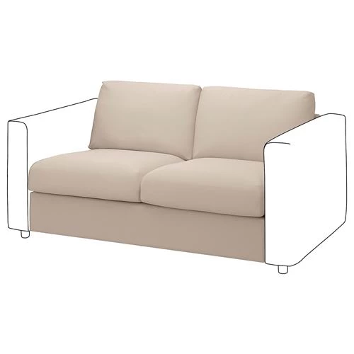 Чехол для 2-местной секции дивана - IKEA VIMLE, бежевый, ВИМЛЕ ИКЕА (изображение №2)