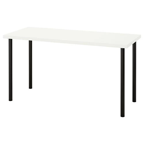 Письменный стол - IKEA LAGKAPTEN/ADILS, 140х60 см, белый/черный, ЛАГКАПТЕН/АДИЛЬС ИКЕА (изображение №1)