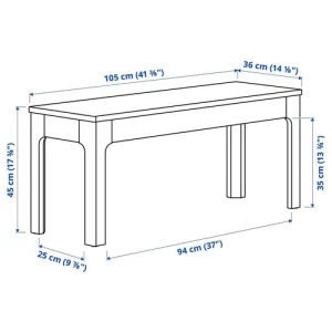 Скамья - IKEA EKEDALEN, 105х36 см, белый, ЭКЕДАЛЕН ИКЕА