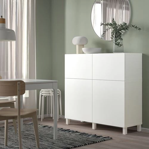 Комбинация для хранения - IKEA BESTÅ/BESTA/Беста/Бесто ИКЕА, 120x42x112 см, белый, (изображение №2)