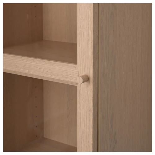 Книжный шкаф со стеклянной дверцей - BILLY/OXBERG IKEA/БИЛЛИ/ОКСБЕРГ ИКЕА, 30х40х237 см, светло-коричневый (изображение №3)