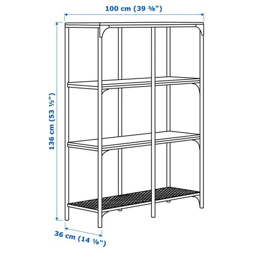 Стеллаж - IKEA FJÄLLBO/FJALLBO, 100х36х136 см, черный, ФЬЕЛЛЬБО ИКЕА (изображение №9)