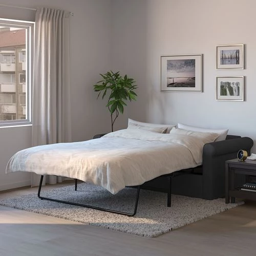 2-местный диван-кровать - IKEA GRÖNLID/GRONLID, 68x98x196см, серый/синий, ГРОНЛИД ИКЕА (изображение №5)