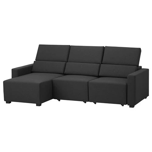 2-местный диван и козетка - IKEA ODENSLUNDA, 93x146x230см, черный, ОДЕНСЛЮНДА ИКЕА (изображение №1)