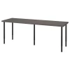 Письменный стол - IKEA LAGKAPTEN/OLOV, 200х60х63-93 см, темно-серый/черный, ЛАГКАПТЕН/ОЛОВ ИКЕА
