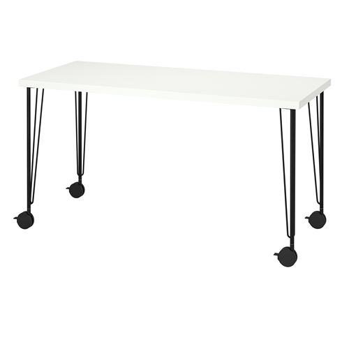 Письменный стол - IKEA LAGKAPTEN/KRILLE, 140х60 см, белый/черный, ЛАГКАПТЕН/КРИЛЛЕ ИКЕА