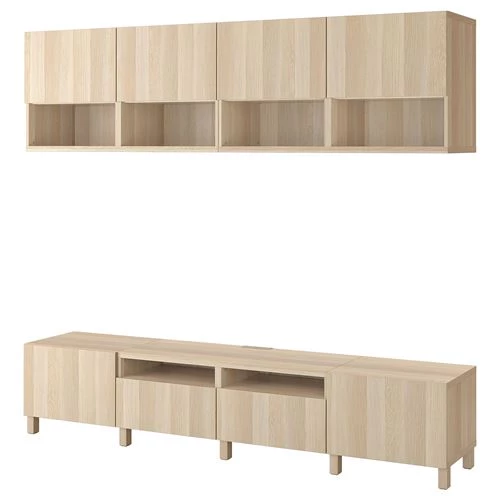 Тумба для ТВ - IKEA BESTÅ/BESTA, 240x42x230 см, коричневый, Бесто ИКЕА (изображение №1)