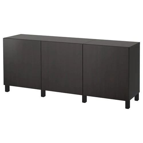 Комбинация для хранения - IKEA BESTÅ/BESTA/ БЕСТА/БЕСТО ИКЕА, 180x40x74 см, черный, (изображение №1)