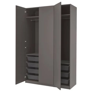 Платяной шкаф - IKEA PAX/FORSAND,  150x60x236 см, темно-серый ПАКС/ФОРСАНД ИКЕА