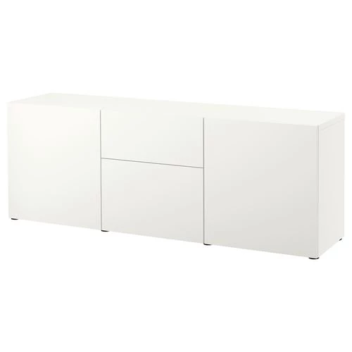 Комбинация для хранения - IKEA BESTÅ/BESTA/БЕСТА/БЕСТО ИКЕА, 180x42x65 см, белый, (изображение №1)