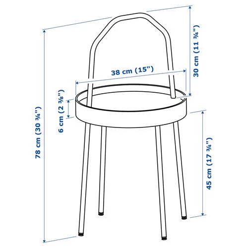 Приставной столик - IKEA BURVIK/БУРВИК ИКЕА, 45/78х38 см, бежевый (изображение №10)