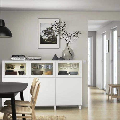 Комбинация для хранения - IKEA BESTÅ/BESTA/ БЕСТА/БЕСТО ИКЕА, 180x42x112 см, белый (изображение №3)