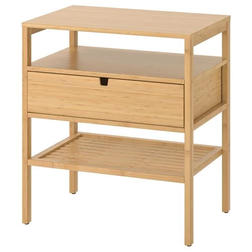 Тумба - IKEA NORDKISA/НОРДКИСА ИКЕА, 68х40х60 см, светло-коричневый (изображение №1)