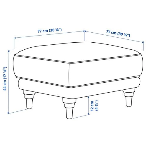 Пуф с местом для хранения knaback  - IKEA ESSEBODA/ЕССЕБОДА ИКЕА, 44х77х77 см, светло-серый (изображение №4)