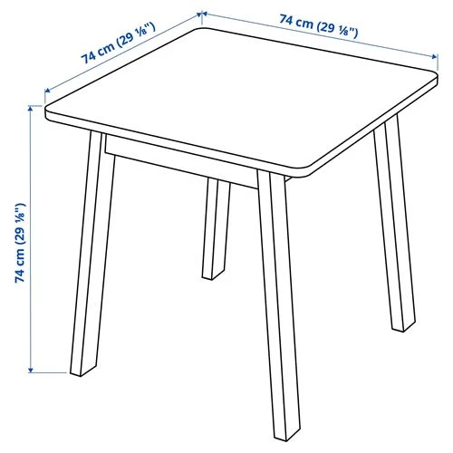 Стол обеденный - IKEA NORRÅKER/NORRAKER, 74х74х74 см, дерево светло-коричневый, НОРРОКЕР ИКЕА (изображение №3)