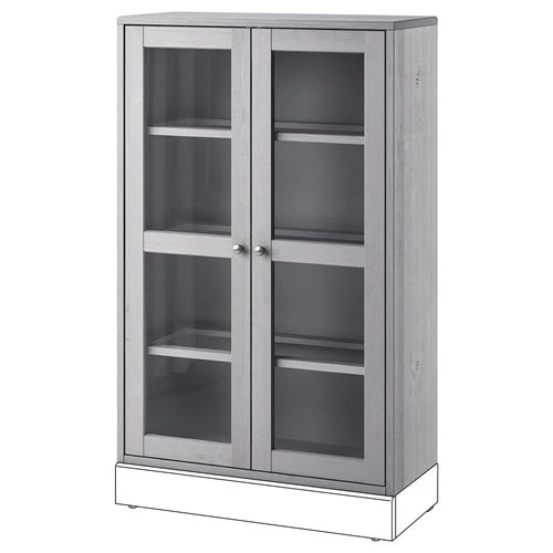 Шкаф - HAVSTA IKEA/ ХАВСТА ИКЕА, 81x123x35 см, серый (изображение №1)