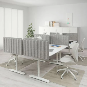 Письменный стол с экраном - IKEA BEKANT, 320х160х48 , серый/белый, БЕКАНТ ИКЕА