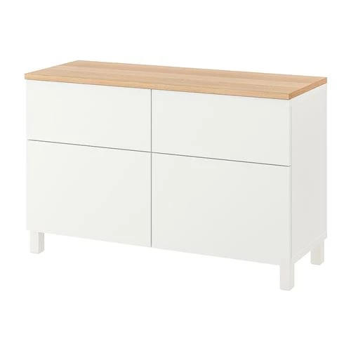 Комбинация для хранения - IKEA BESTÅ/BESTA, 120x42x76 см, белый, Беста/Бесто ИКЕА (изображение №1)