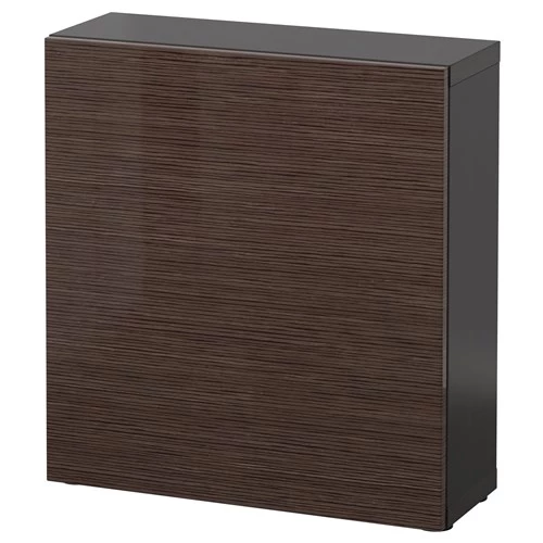 Стеллаж - IKEA BESTÅ/BESTA, 60x20x64 см, коричневый, Бесто ИКЕА (изображение №1)