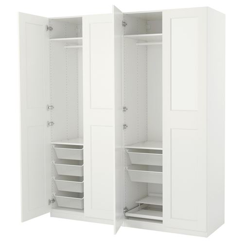 Гардероб - IKEA PAX/GRIMO, 200x60x236 см, белый ПАКС/ГРИМО ИКЕА