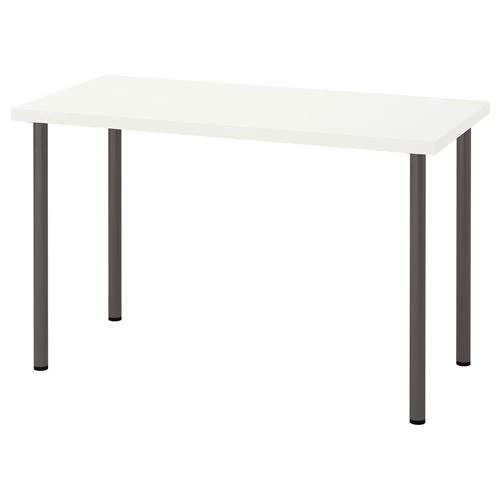 Письменный стол - IKEA LAGKAPTEN/ADILS, 120х60 см, темно-серый/белый, ЛАГКАПТЕН/АДИЛЬС ИКЕА (изображение №1)