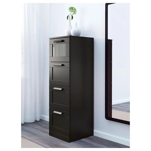 Комод с 4 ящиками - IKEA BRIMNES, 39х124 см, черный, БРИМНЭС/БРИМНЕС ИКЕА (изображение №2)