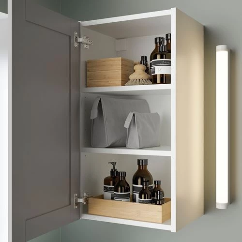Навесной шкаф - ENHET IKEA/ЭНХЕТ ИКЕА, 40x30x75 см, белый /серый (изображение №2)