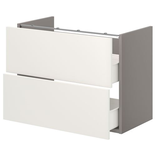 Тумба для раковины - ENHET IKEA/ ЭНХЕТ ИКЕА,  80x42x60 см, белый/серый